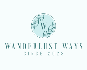 Organic Leaf Wreath logo design