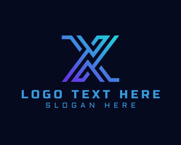 Digital Cyber Letter X logo