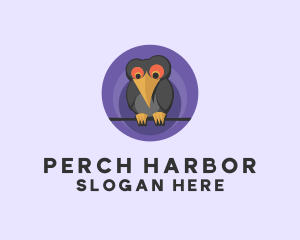 Cartoon Crow Bird  logo