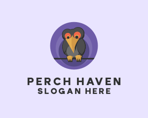 Cartoon Crow Bird  logo design