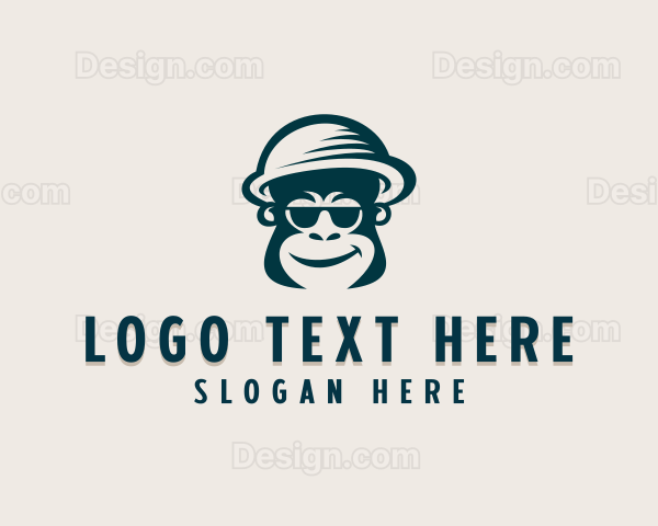 Sunglasses Bowler Hat Monkey Logo