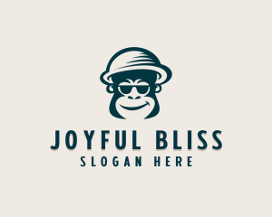 Sunglasses Bowler Hat Monkey Logo