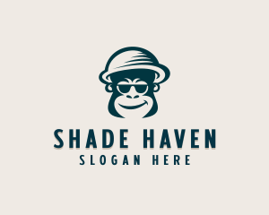 Sunglasses Bowler Hat Monkey logo design