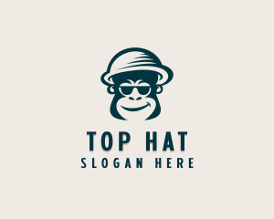 Sunglasses Bowler Hat Monkey logo design