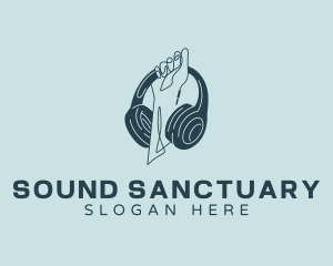 Music Sound Headphone logo design