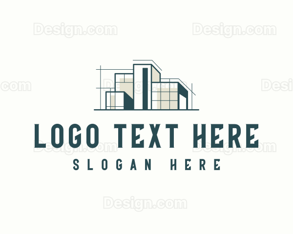 Building Blueprint Drafting Logo