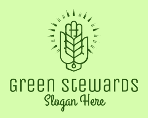 Green Hand Leaf Spa logo design