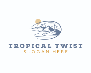 Tropical Mountain Island logo design