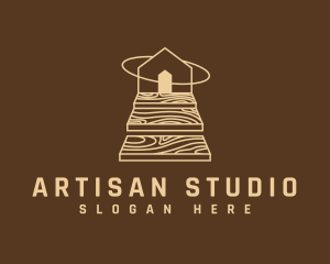 Wooden Flooring House logo design