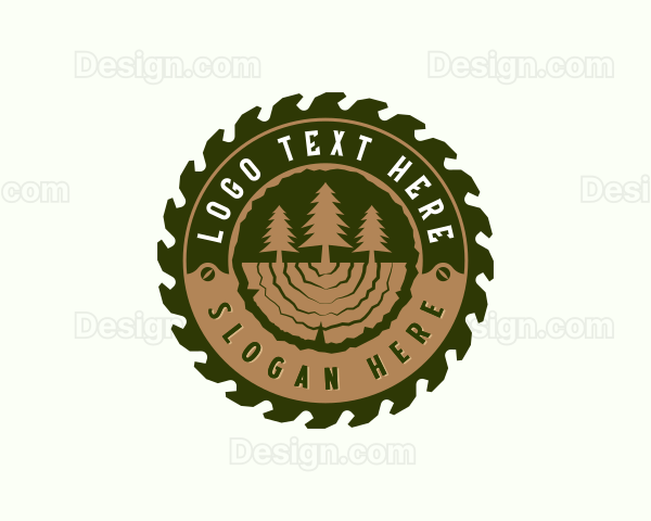 Pine Tree Logging Carpentry Logo