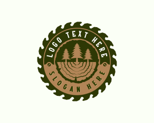 Pine Tree Logging Carpentry Logo