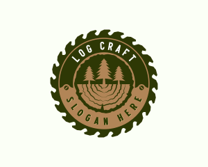 Pine Tree Logging Carpentry logo design