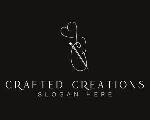 Heart Thread Needle logo design