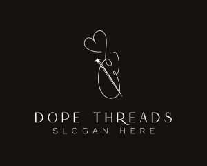 Heart Thread Needle logo design