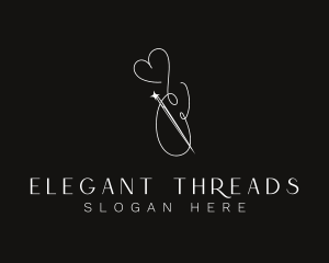 Heart Thread Needle logo design