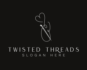 Heart Thread Needle logo design