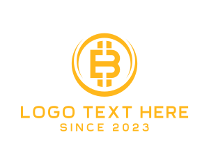 Golden Bitcoin Letter B logo