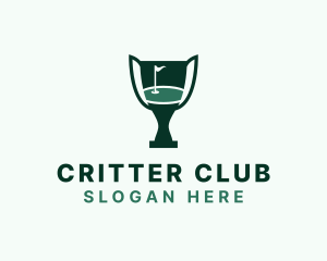 Golf Flag Trophy Champion logo design