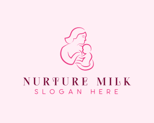 Mother Baby Breastfeed logo design