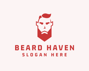 Beard Man Character logo