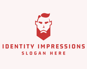 Beard Man Character logo