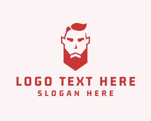 Beard Man Character logo