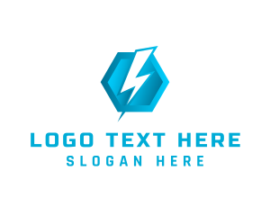 Blue Hexagon Thunderbolt Logo