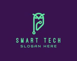Green Tech Owl logo design