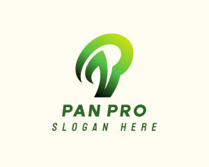 Gradient Green Letter P  logo design