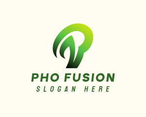 Gradient Green Letter P  logo design