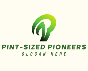 Gradient Green Letter P  logo design