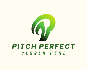 Gradient Green Letter P  logo design