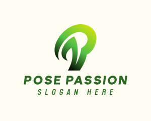 Gradient Green Letter P  logo design