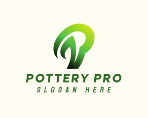 Gradient Green Letter P  logo design