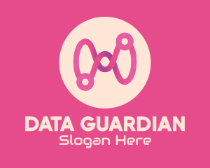 Pink Circuit Loop logo design