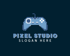 Pixelated Game Controller logo design