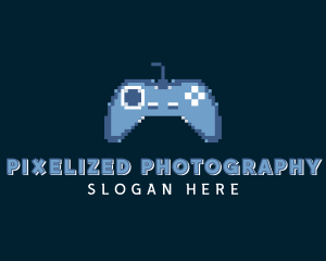 Pixelated Game Controller logo design