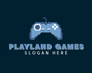 Pixelated Game Controller logo design