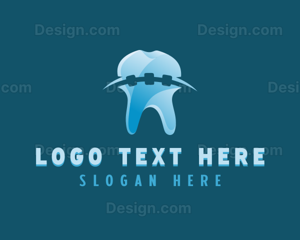 Tooth Braces Orthodontist Logo