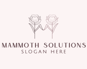 Flower Leaf Letter M logo design