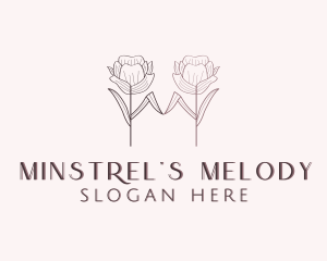 Flower Leaf Letter M logo design