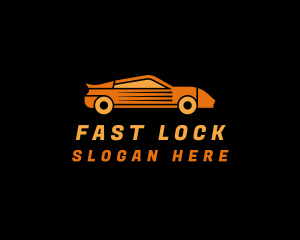 Fast Orange Sports Car logo design