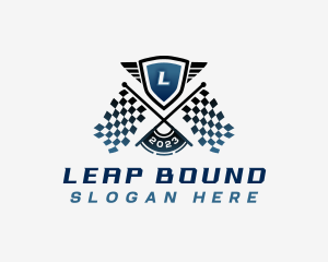 Car Racing Flag logo design