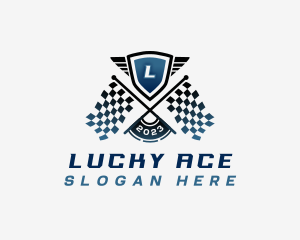 Car Racing Flag logo design