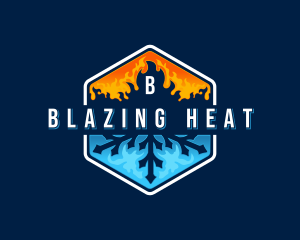 Heating Cooling HVAC logo design