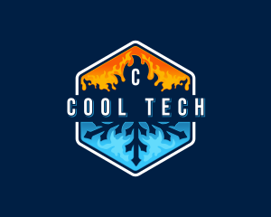 Heating Cooling HVAC logo design