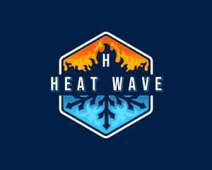 Heating Cooling HVAC logo design