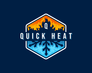 Heating Cooling HVAC logo design