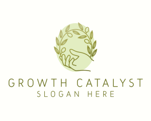 Organic Olive Plant logo design