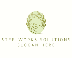 Organic Olive Plant logo design